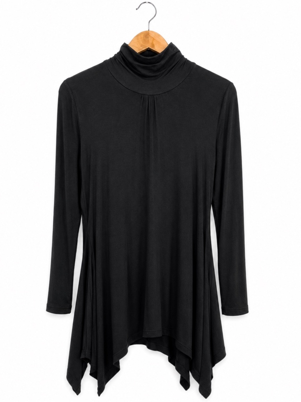 Le Chateau Black Asymmetrical Turtleneck Tunic Top | Size S - Picture 5 of 5